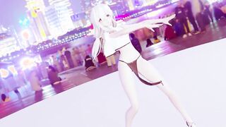 【MMD R-barely legal SEX DANCE】INTENSE CITY HAKU DANCING SHOWING HER HUGE EXITTING JUGS セクシーな女の子[MMD]