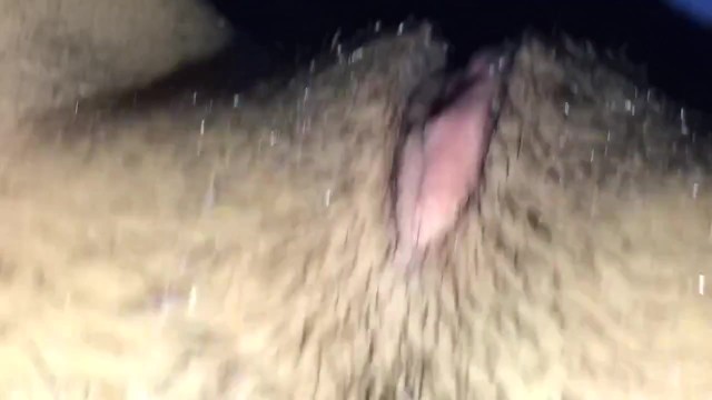 closeup of filthy bushy snatch piss