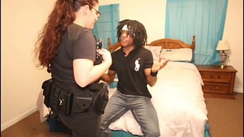 "Ebony Looters Matter two" White chick Cops (Season one Episode one) Gigantic breasts police on duty responds to Code 211 breaking & entering call and getting hard interracial fucking from gigantic african penis burglar ft Vicky Verona / Shimmy Money