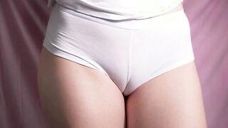 Fat Snatch Cameltoe In White Underwear Close Up