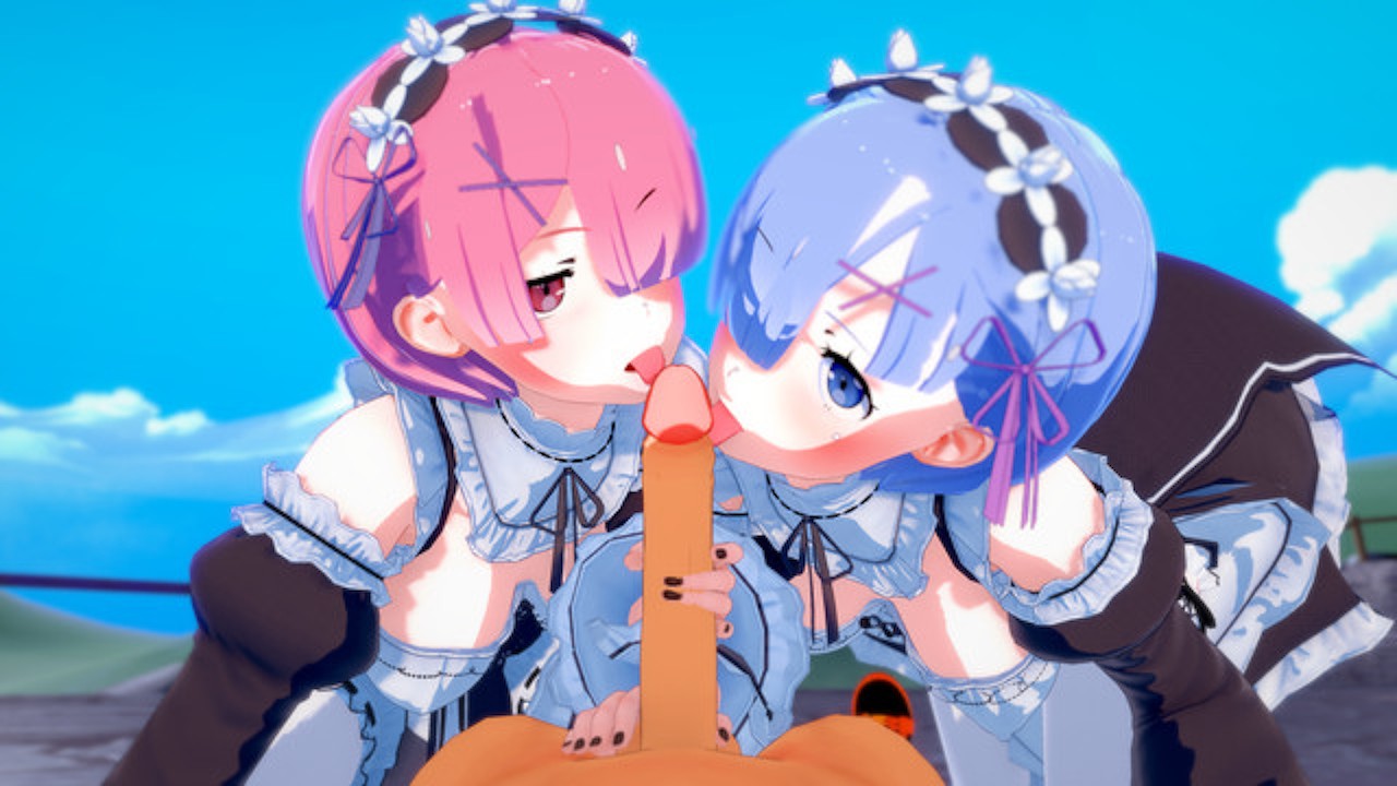 Re Zero: THREE-WAY with Rem and Ram (3D Anime)