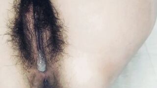 Cum Dripping Close Up - Tight Blonde Hairy Vagina