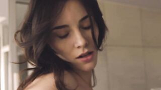 View as this slim dark haired masturbates to an insane orgasm