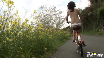 Young Japanese women with gigantic hooters liking having a Bae photoshoot outdoors