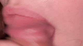 Cum in my mouth. Gentle, slow oral sex close-up. Pulsate cock - misstokio