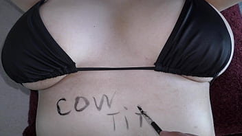 Unshaved BBW women inside a lewd bikini gotten covered into a filthy body writings like inside animated! - Milky Mari