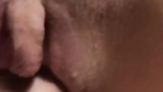 Just my cock slowly sliding in and out of my lady closeup