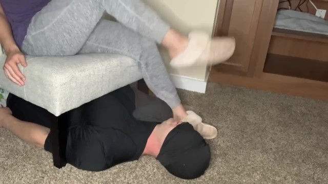 Dominant Wifey uses Sub Hubby to Lick her Foot before