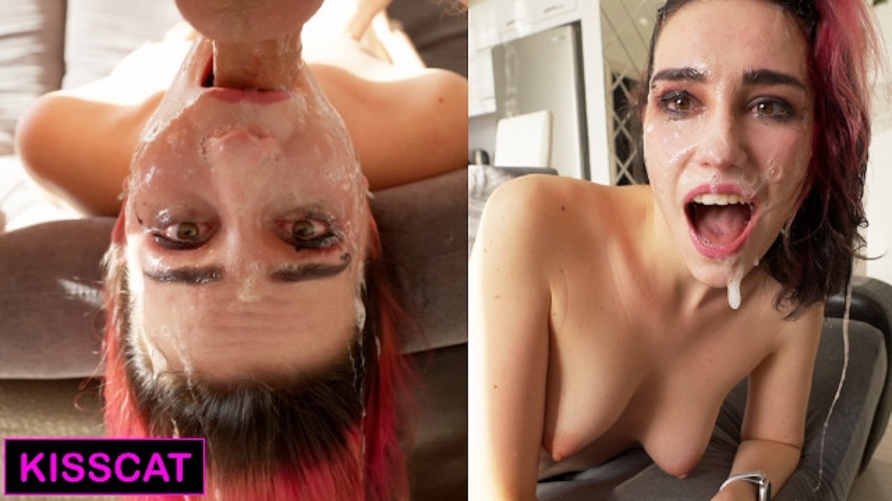 Sloppy Upside Down Throat Banged | Nuts Deep Facefucking - Kiss Cat