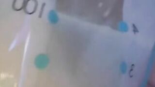 CLOSE UP pumping SQUIRT breast milk into bag BIG bbw TITTED