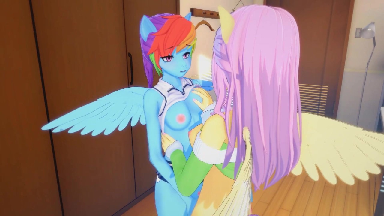 (3D Cartoon)(My Little Pony) Rainbow Dash and Fluttershy lesbo