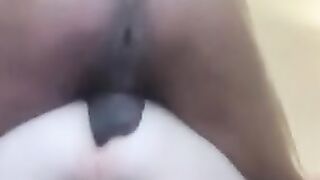 Smooth twink enjoying 8 inchs of girthy big black cock