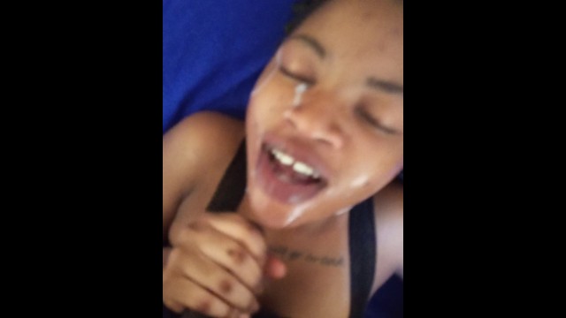 Kenyan Lady Blows a Ebony penis and Getting a Facial