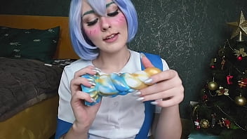 A Christmas gift for Rei Ayanami - Cosplay Bad Dragon Anal Evangelion Spooky Boogie