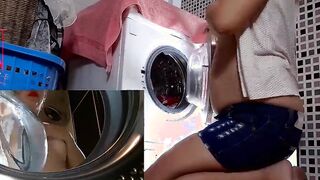 Housewife pounded in the washing machine. MIX PART 1