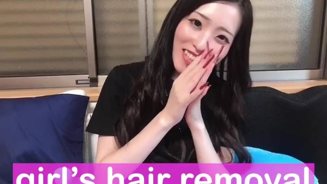 Japanese adorable sluts removes hair♥ It's alomost masturbation lol