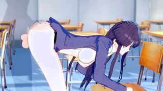 Komi Fucks Lucky School bimbos in College Classroom