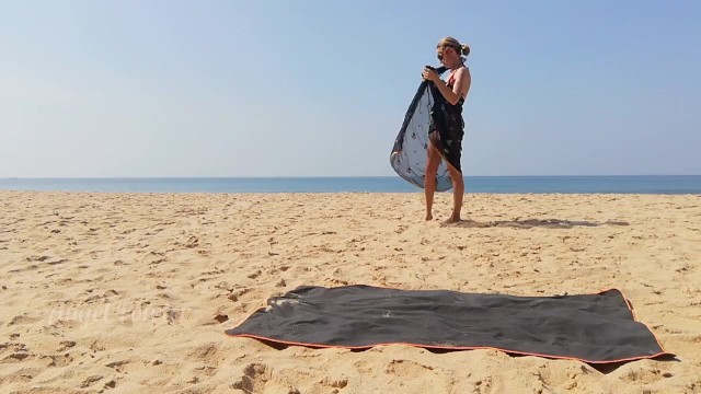 cunt with mouth walking on Beach