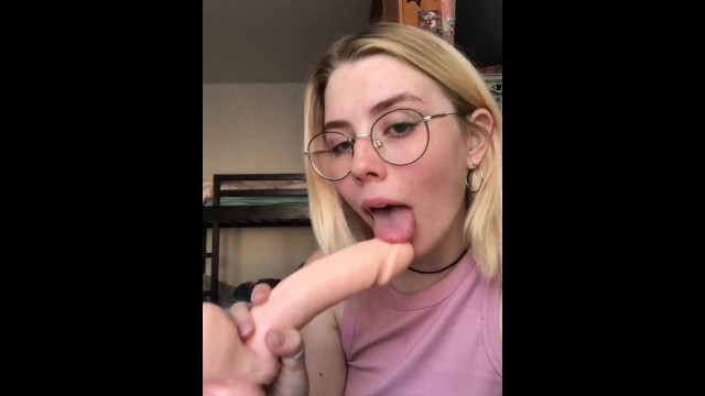 The blonde loves to suck huge cocks.