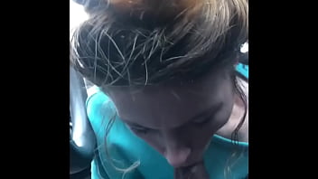 Blowing cock inside the college parking lot before class