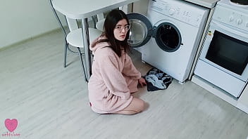 My Step Sister was NOT stuck inside the washing machine and caught me when I wanted to banged! her vagina