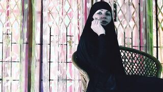 GIGANTIC BOOBED MUSLIM HIJAB BAE SMOKING CIGARETTE