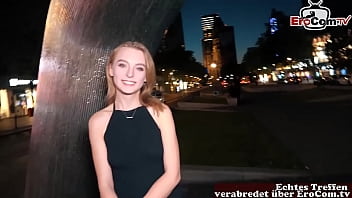 Adorable german blonde Eighteen with tiny melons at a real Fuckdate