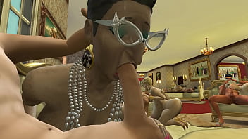 GRANDMOTHER TREAT one - Posh Grannies Blowing Young Dicks - Sims four