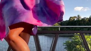 Wind Blows Up My Skirt at the Lake to Reveal Thick & Juicy Latina Booty