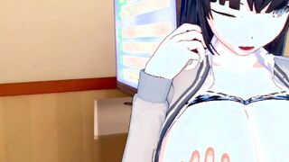 [Eroge Koikatsu! VR ver] Gigantic breasts emotionless jk "Aika (Orichara)" boobies rubbed into karaoke H! (Gigantic breast animation 3DCG film)