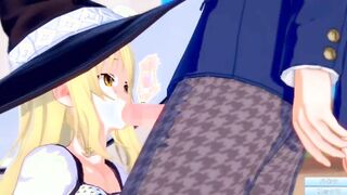 [Eroge Koikatsu! ] Touhou Marisa Kirisame rubs her jugs H! 3DCG Big Boobs Cartoon Movie (Touhou Project) [Hentai Game]