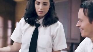 Evil Step Siblings Invites A Smart twat with mouth From Class To Do The Homework & Decide To Take Turns On Her