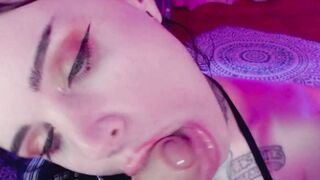 Uncut vibrator blow job with lots of eye contact live stream