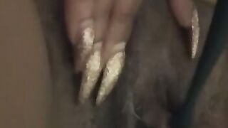 Wet Almond Waterfall Squirt Great nail pussy play vibrator cum