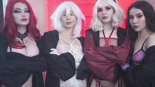 Hardcore sex party with four Bombshell witches and one big cock AliceBong