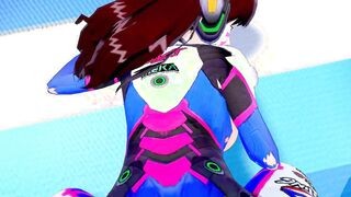 D.VA COVERED IN CUM! Overwatch 3D ANIMATED