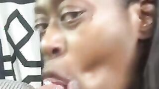 Ebony old lady messy jizzed