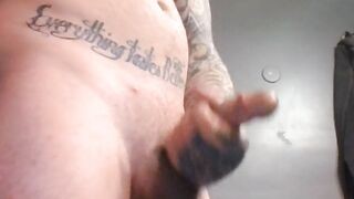 bdsm tatted out dick busting a load out