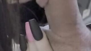 Next Door can't suck my cock enough. Sloppy oral sex gagging