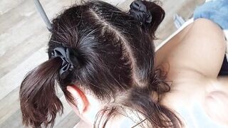 CUM ON PONYTAIL