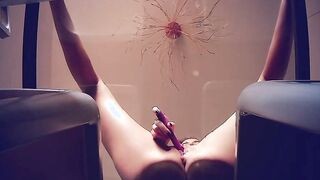 Katya Clover is squirting non stop on a glass table (teaser)