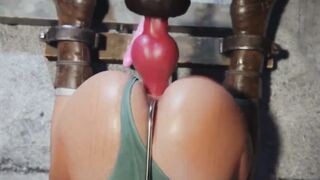 Cartoon Hand tied dildo grill fast nailed