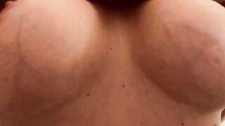 Boob drop Nelly fondles her juicy Cougar titted with lotion