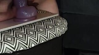 Ssbbw watch 2 of 2 ride purple dildo opening fat dripping cunt