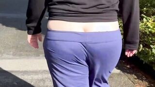 Milf Walking Around The Neighbor Flashing Her Fat Ass