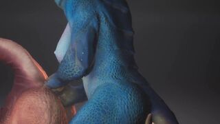 Wild Life Dragon Lesbian Love Red & Blue Scalie