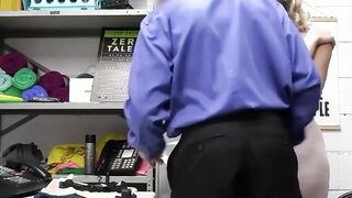 Security Officer Proceeds to Bend Shoplifter 19 Yo Over the Table to Punish Her - River Lynn - LifterX