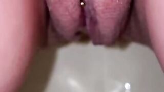 Watching My Ex-Wifey Go Pissing and Then Cleaning Her Pierced Clit With Sea Salt Spray & a Cotton Swab