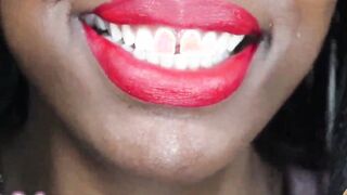 Chy Latte Cum All Over My Red Lips JOI - Red Lipstick Full Ebony Lips Fem Domina point of see